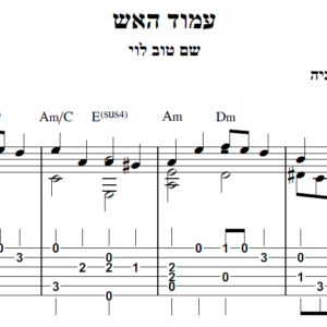 עיבוד לגיטרה מאת חגי רחביה לשיר עמוד האש הכולל תווים לגיטרה,טאבים לגיטרה ואקורדים לגיטרה.