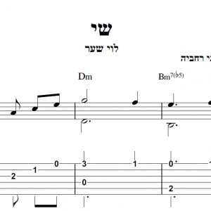 עיבוד פינגרסטייל לגיטרה מאת חגי רחביה לשיר שי לוי שער הכולל תווים לגיטרה,טאבים לגיטרה ואקורדים לגיטרה.