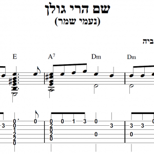 עיבוד פינגרסטייל לגיטרה מאת חגי רחביה לשיר שם הרי גולן הכולל תווים לגיטרה,טאבים לגיטרה ואקורדים לגיטרה.
