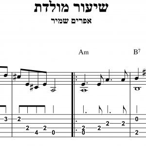 עיבוד פינגרסטייל לגיטרה מאת חגי רחביה לשיר שיעור מולדת הכולל תווים לגיטרה,טאבים לגיטרה ואקורדים לגיטרה.