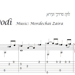 עיבוד לגיטרה מאת חגי רחביה לשיר לכה דודי הכולל תווים לגיטרה,טאבים לגיטרה ואקורדים לגיטרה.