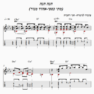 הנה הנה-(מ.כספי)עיבוד לגיטרה-מתקדמים